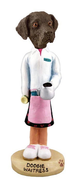 Chocolate Labrador Retriever Waitress Doogie Collectible Dog Figurine