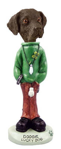 Chocolate Labrador Retriever Lucky Doogie Collectible Dog Figurine