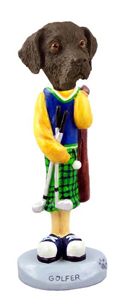 Chocolate Labrador Retriever Golf Doogie Collectible Dog Figurine