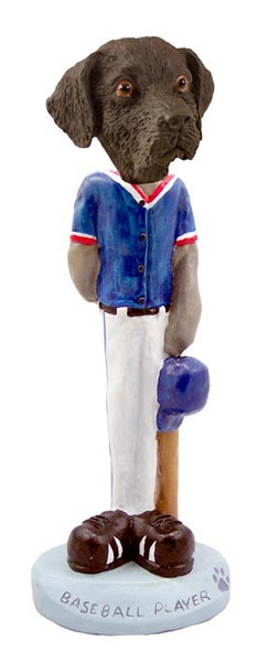 Chocolate Labrador Retriever Baseball Player Doogie Collectible Dog Figurine