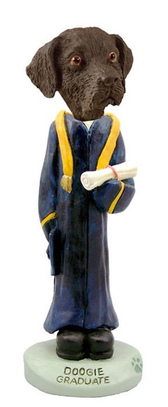 Chocolate Labrador Retriever Graduate Doogie Collectible Dog Figurine