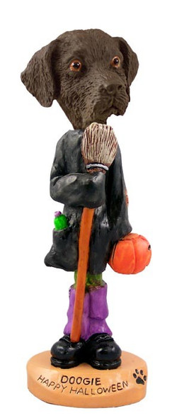 Chocolate Labrador Retriever Happy Halloween Doogie Collectible Dog Figurine