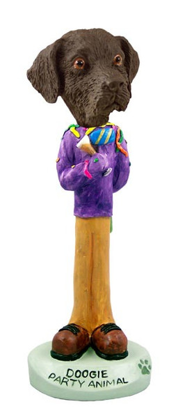 Chocolate Labrador Retriever Party Animal Doogie Collectible Dog Figurine