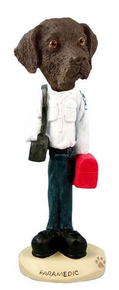 Chocolate Labrador Retriever Paramedic Doogie Collectible Dog Figurine