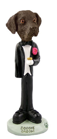Chocolate Labrador Retriever Groom Doogie Collectible Dog Figurine