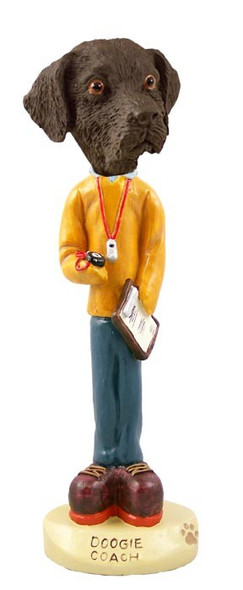 Chocolate Labrador Retriever Coach Doogie Collectible Dog Figurine