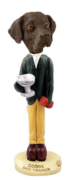 Chocolate Labrador Retriever Trainer Doogie Collectible Dog Figurine