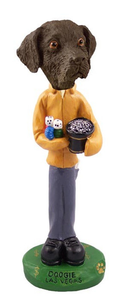 Chocolate Labrador Retriever Las Vegas Doogie Collectible Dog Figurine