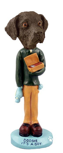 Chocolate Labrador Retriever It's a Boy Doogie Collectible Dog Figurine