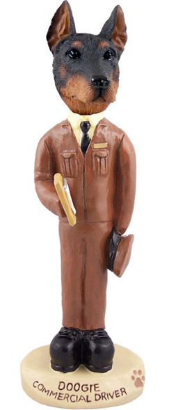Red Doberman Pinscher Cropped Ears Commercial Driver Doogie Collectible Dog Figurine