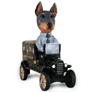 Red Doberman Pinscher Cropped Ears Paddy Wagon Doogie Collectible Dog Figurine