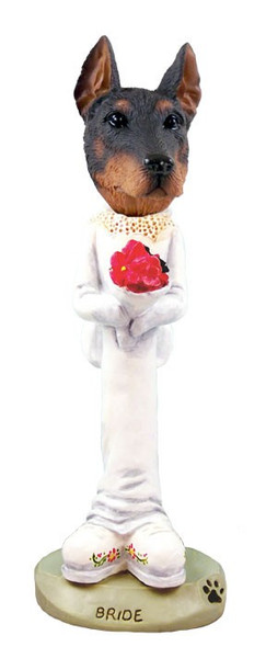 Red Doberman Pinscher Cropped Ears Bride Doogie Collectible Dog Figurine