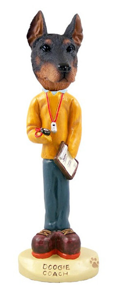 Red Doberman Pinscher Cropped Ears Coach Doogie Collectible Dog Figurine