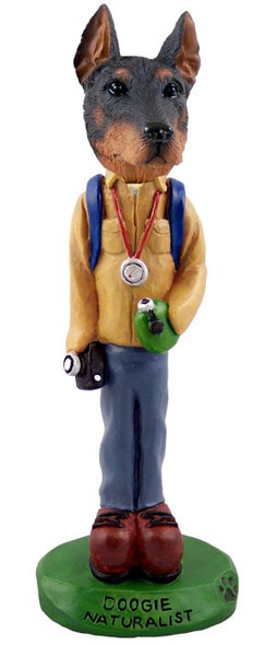 Red Doberman Pinscher Cropped Ears Naturalist Doogie Collectible Dog Figurine
