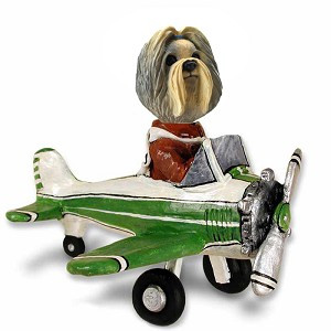 Mixed Color Shih Tzu Airplane Doogie Collectible Dog Figurine