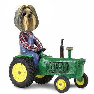 Mixed Color Shih Tzu Tractor Doogie Collectible Dog Figurine