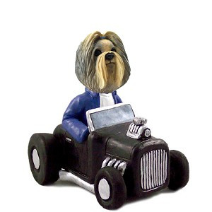 Mixed Color Shih Tzu Hot Rod Doogie Collectible Dog Figurine