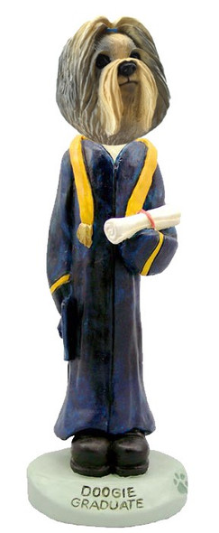 Mixed Color Shih Tzu Graduate Doogie Collectible Dog Figurine