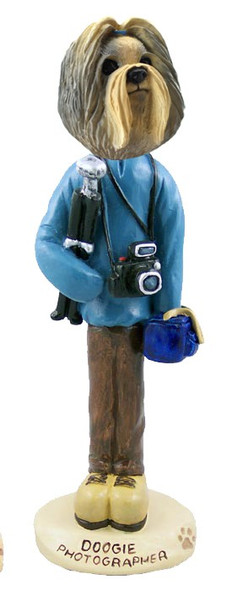 Mixed Color Shih Tzu Photographer Doogie Collectible Dog Figurine