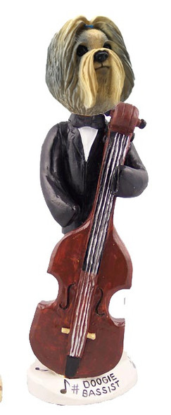 Mixed Color Shih Tzu Bassist Doogie Collectible Dog Figurine