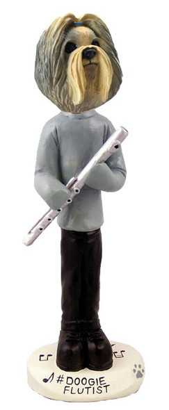 Mixed Color Shih Tzu Flutist Doogie Collectible Dog Figurine