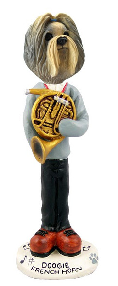 Mixed Color Shih Tzu French Horn Doogie Collectible Dog Figurine