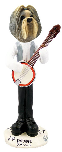 Mixed Color Shih Tzu Banjo Doogie Collectible Dog Figurine