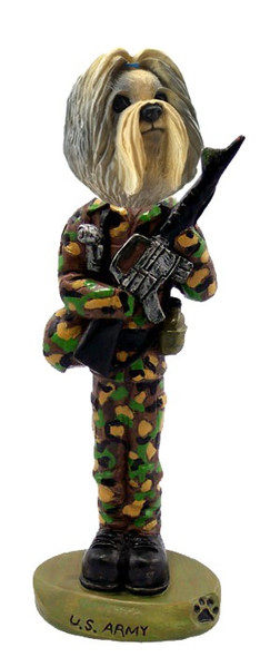 Mixed Color Shih Tzu U S Army Doogie Collectible Dog Figurine