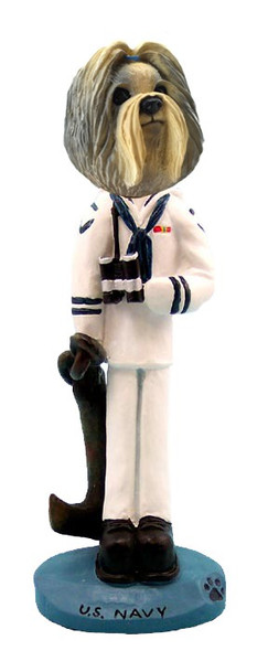 Mixed Color Shih Tzu U S Navy Doogie Collectible Dog Figurine