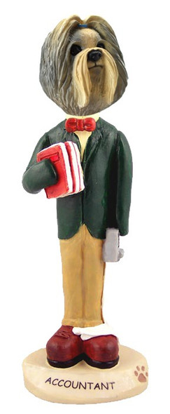 Mixed Color Shih Tzu Accountant Doogie Collectible Dog Figurine