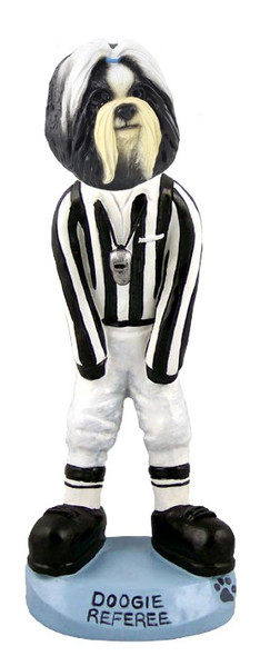 Black & White Shih Tzu Referee Doogie Collectible Dog Figurine