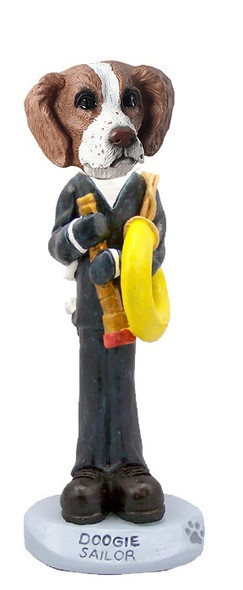 Brown & White Brittany Sailor Doogie Collectible Dog Figurine