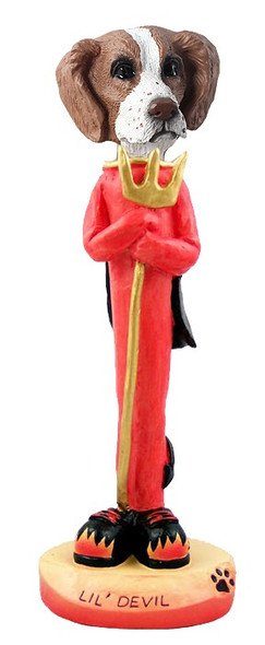 Brown & White Brittany Lil Devil Doogie Collectible Dog Figurine