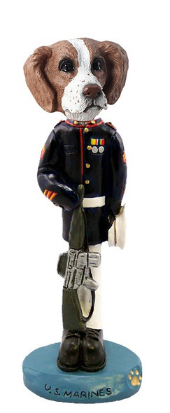 Brown & White Brittany U S Marines Doogie Collectible Dog Figurine