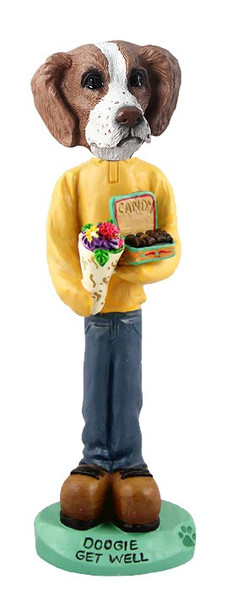 Brown & White Brittany Get Well Doogie Collectible Dog Figurine