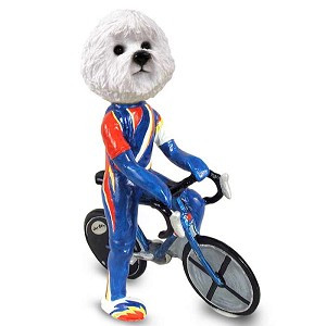 Bichon Frise Bicycle Doogie Collectible Dog Figurine