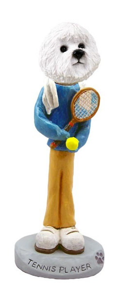Bichon Frise Tennis Player Doogie Collectible Dog Figurine