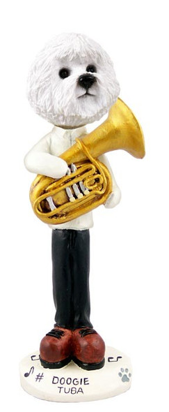 Bichon Frise Tuba Doogie Collectible Dog Figurine