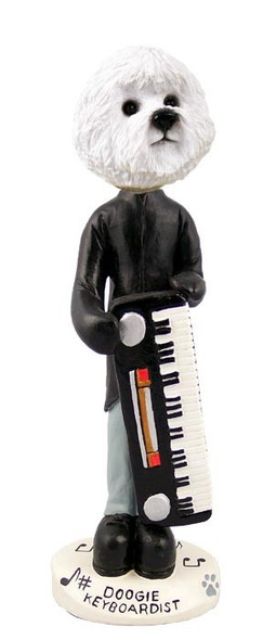 Bichon Frise Keyboardist Doogie Collectible Dog Figurine