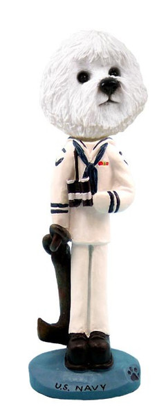 Bichon Frise U S Navy Doogie Collectible Dog Figurine