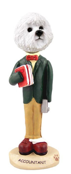 Bichon Frise Male Accountant Doogie Collectible Dog Figurine