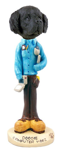 Newfoundland Computer Whiz Doogie Collectible Dog Figurine