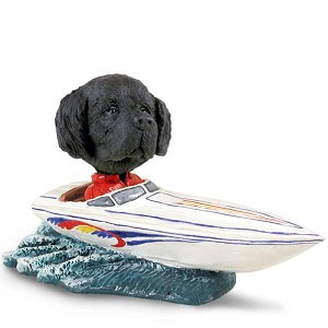 Newfoundland Motorboat Doogie Collectible Dog Figurine