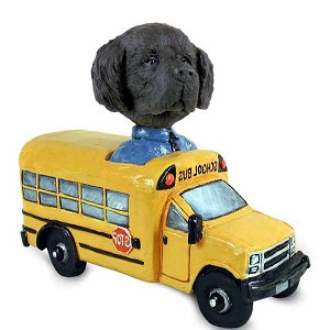 Newfoundland School Bus Doogie Collectible Dog Figurine