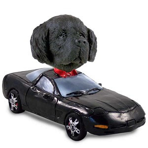 Newfoundland Sports Car Doogie Collectible Dog Figurine