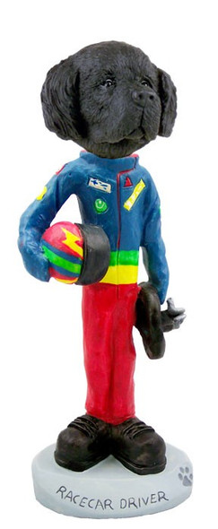 Newfoundland Racecar Driver Doogie Collectible Dog Figurine