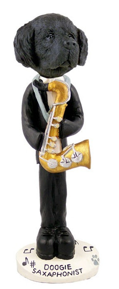 Newfoundland Saxophonist Doogie Collectible Dog Figurine