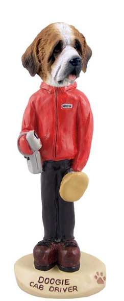 Rough Coat Saint Bernard Cab Driver Doogie Collectible Dog Figurine