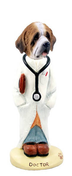 Rough Coat Saint Bernard Doctor Doogie Collectible Dog Figurine