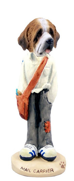 Rough Coat Saint Bernard Mail Carrier Doogie Collectible Dog Figurine